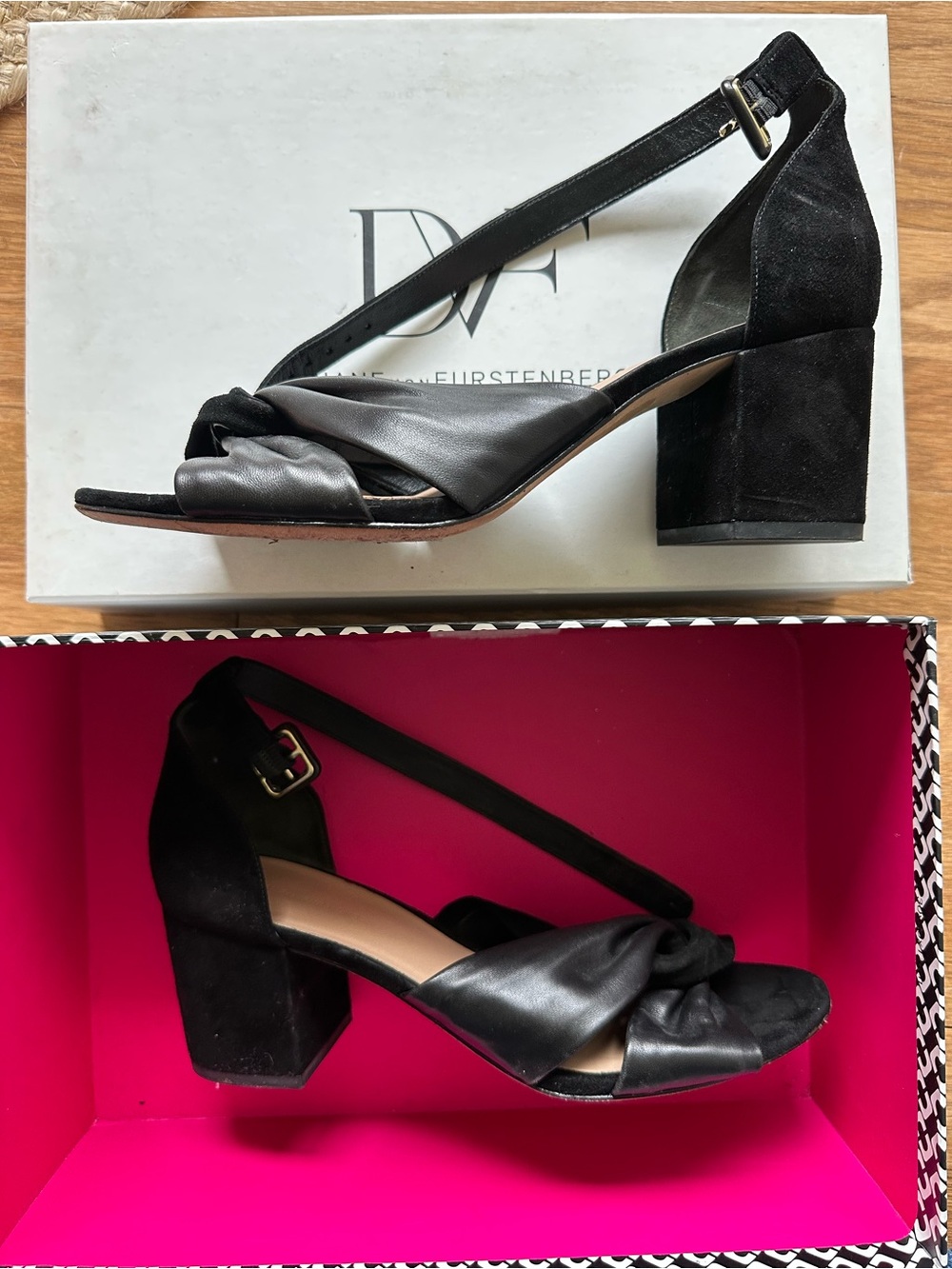 DVF Diane von Furstenberg Knotted Block Heel Sandals - Women